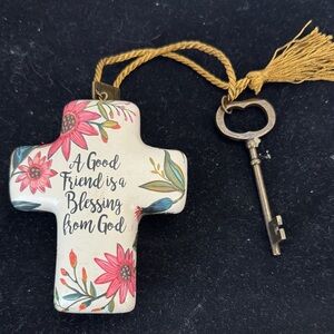 Susan Winget Artful Cross Skelton Key Good Friend Is A Blessing from God